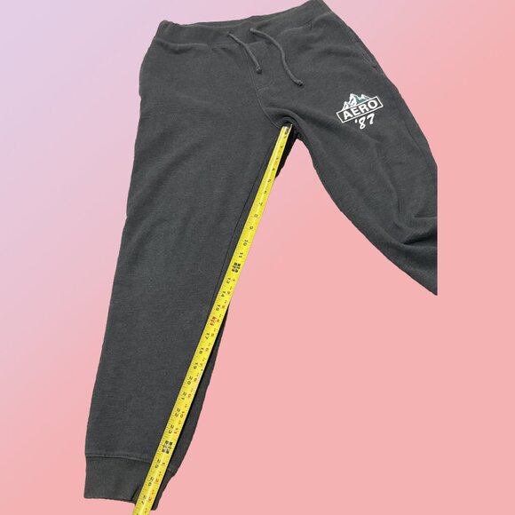 Aeropostale Dark Gray Men's Small Sweatpants with Drawstring and Stretchy Waist - Picture 3 of 6